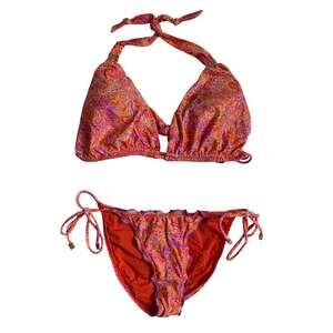 Vix Swimwear Bia Tube Bikini Top & Ripple Tie Side Bottom (Magritte) - Small / D